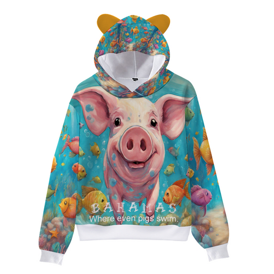 Custom Unisex Adult Cat-eared Hoody Long sleeve Hoodie Sweatshirt