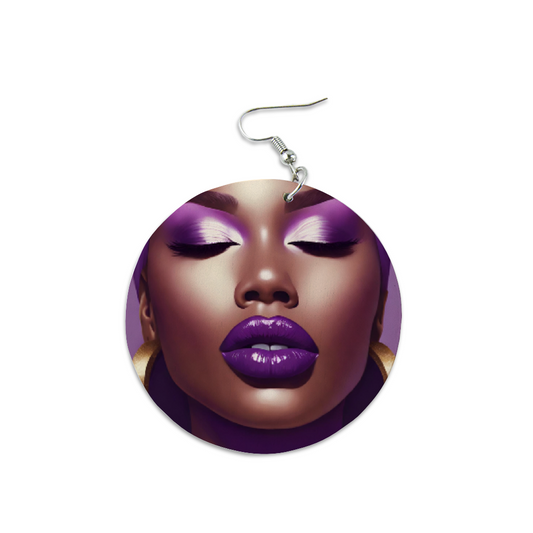 Custom Geometric Round Wooden Earrings Ethnic Style